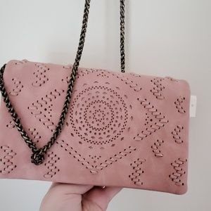 Francescas Pink Pleather Crossbody Purse
